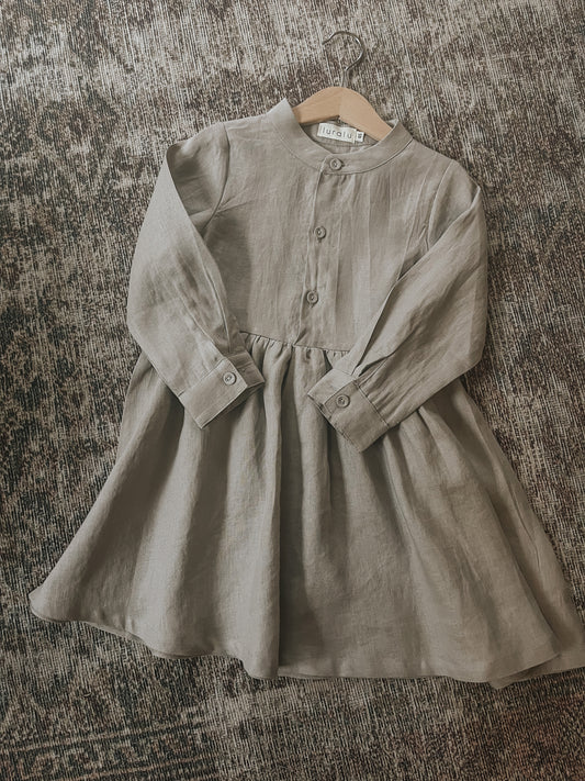 Linen Long Sleeve Dress