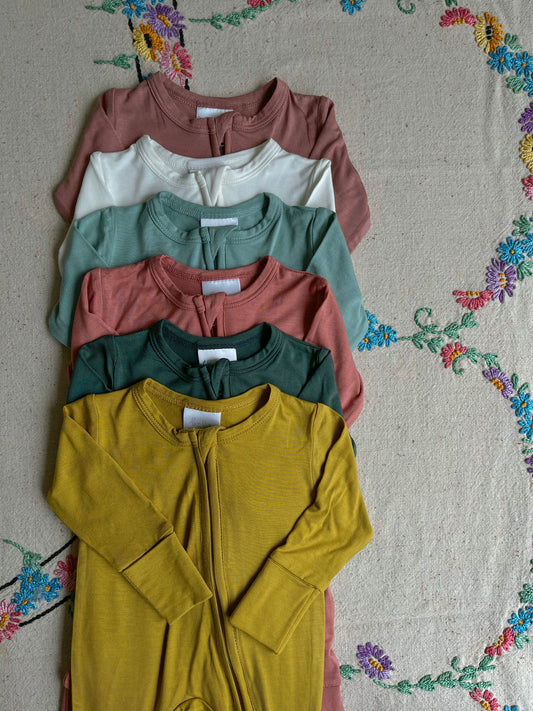 Solid Zippy Rompers